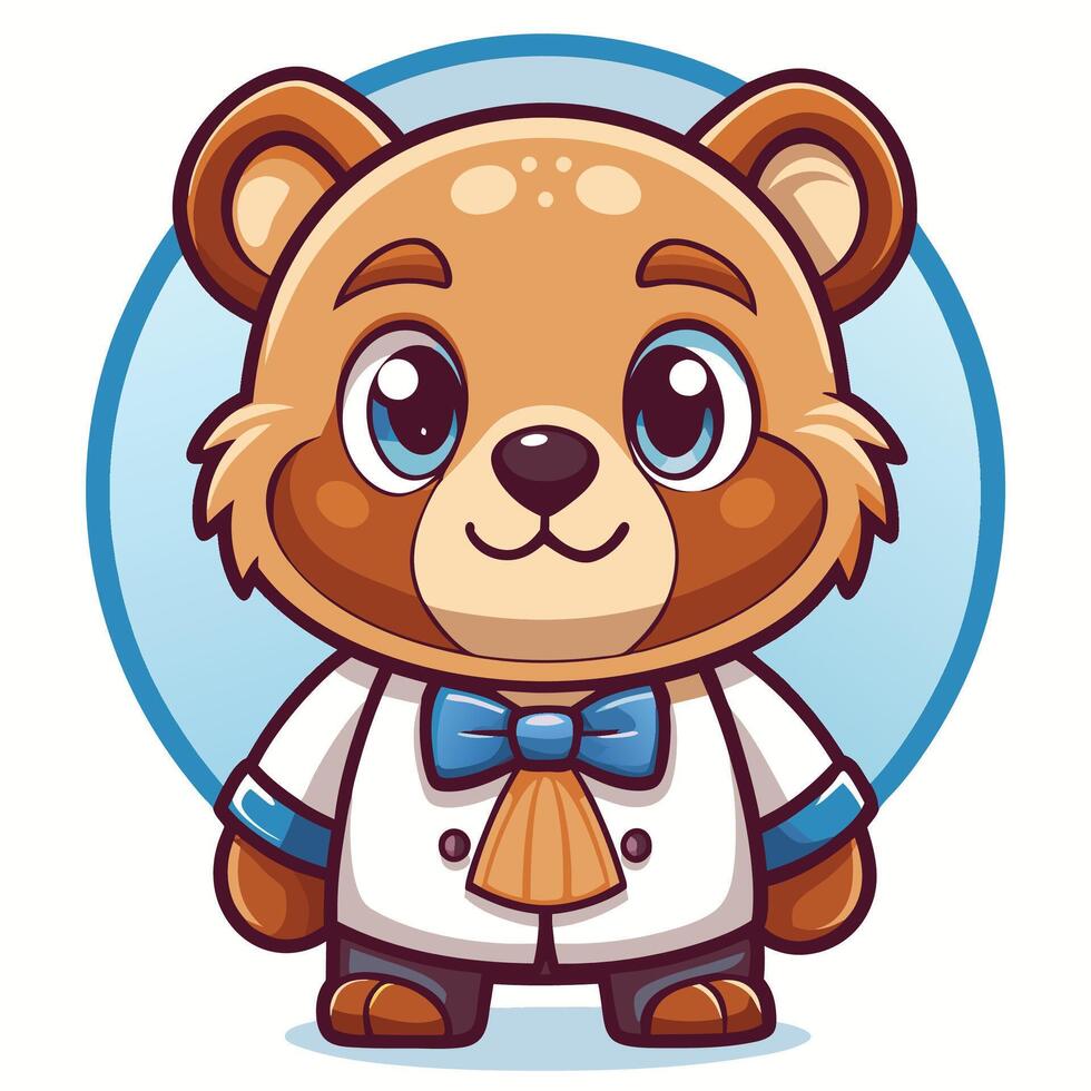 a cartoon bear a white background vector