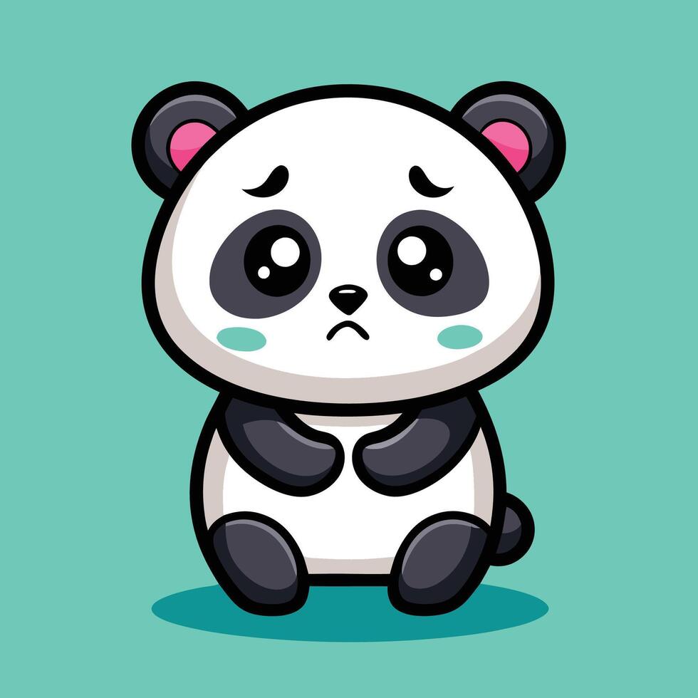 a cartoon panda bear on a white background vector