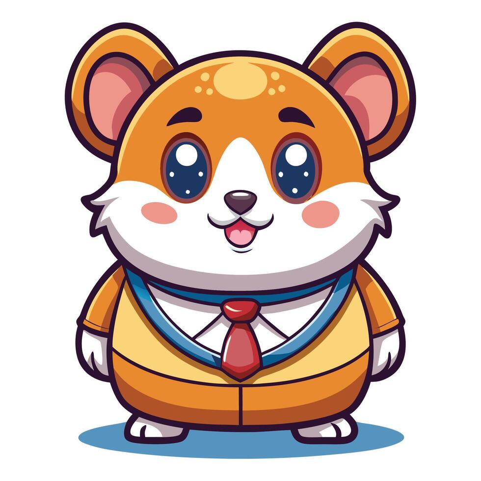 cartoon character of a cute little mouse wearing a suit and tie vector