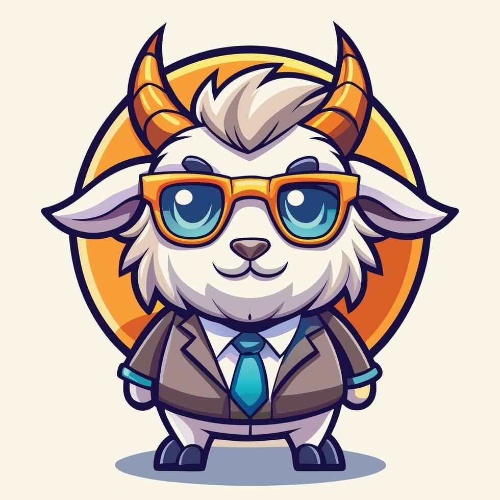 a cartoon goat wearing on a white background vector