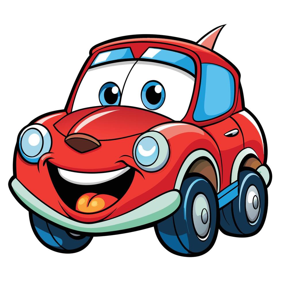 cartoon car on a white background on a white background vector