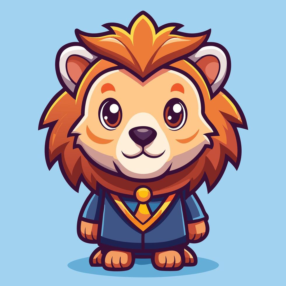 a cartoon lion in a suit vector