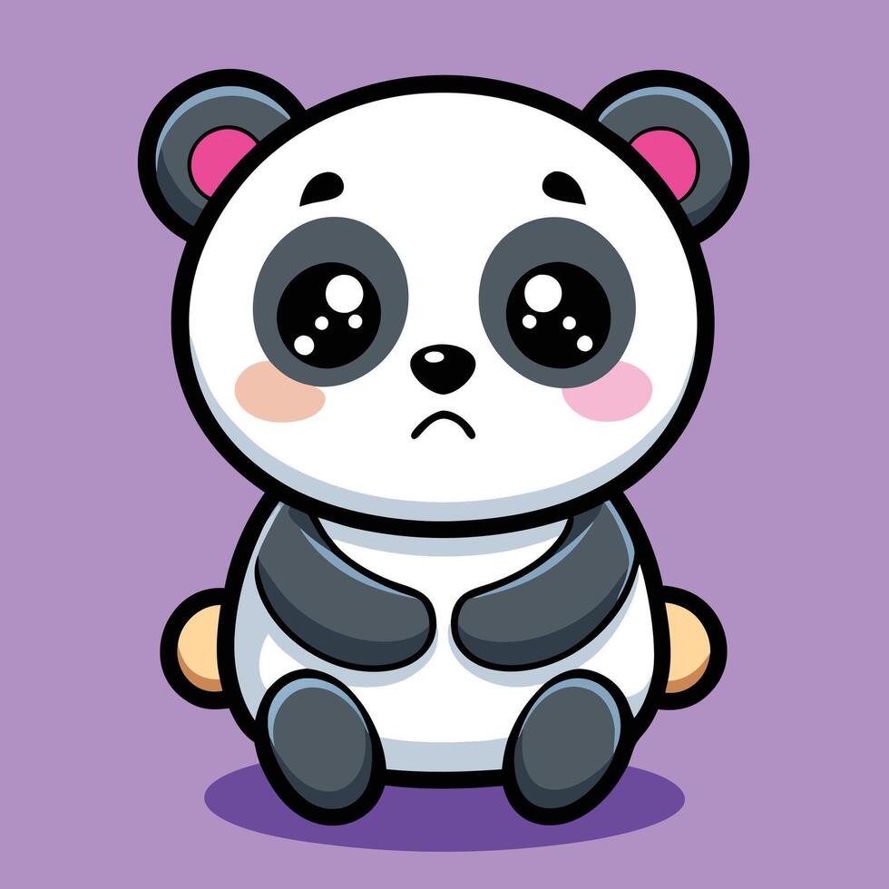 a cartoon panda bear sitting on a white background vector