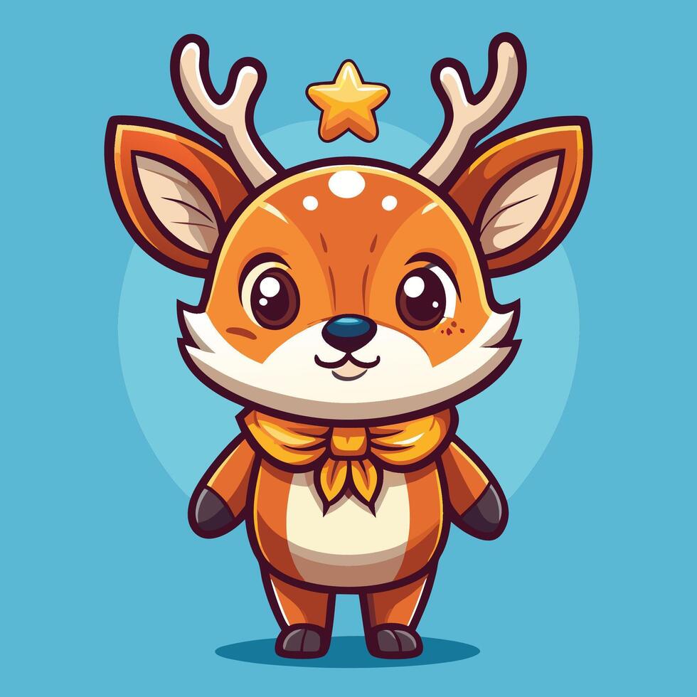 cute cartoon deer background vector