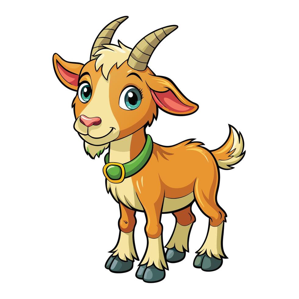 goat cartoon illustration illustration on a white background vector