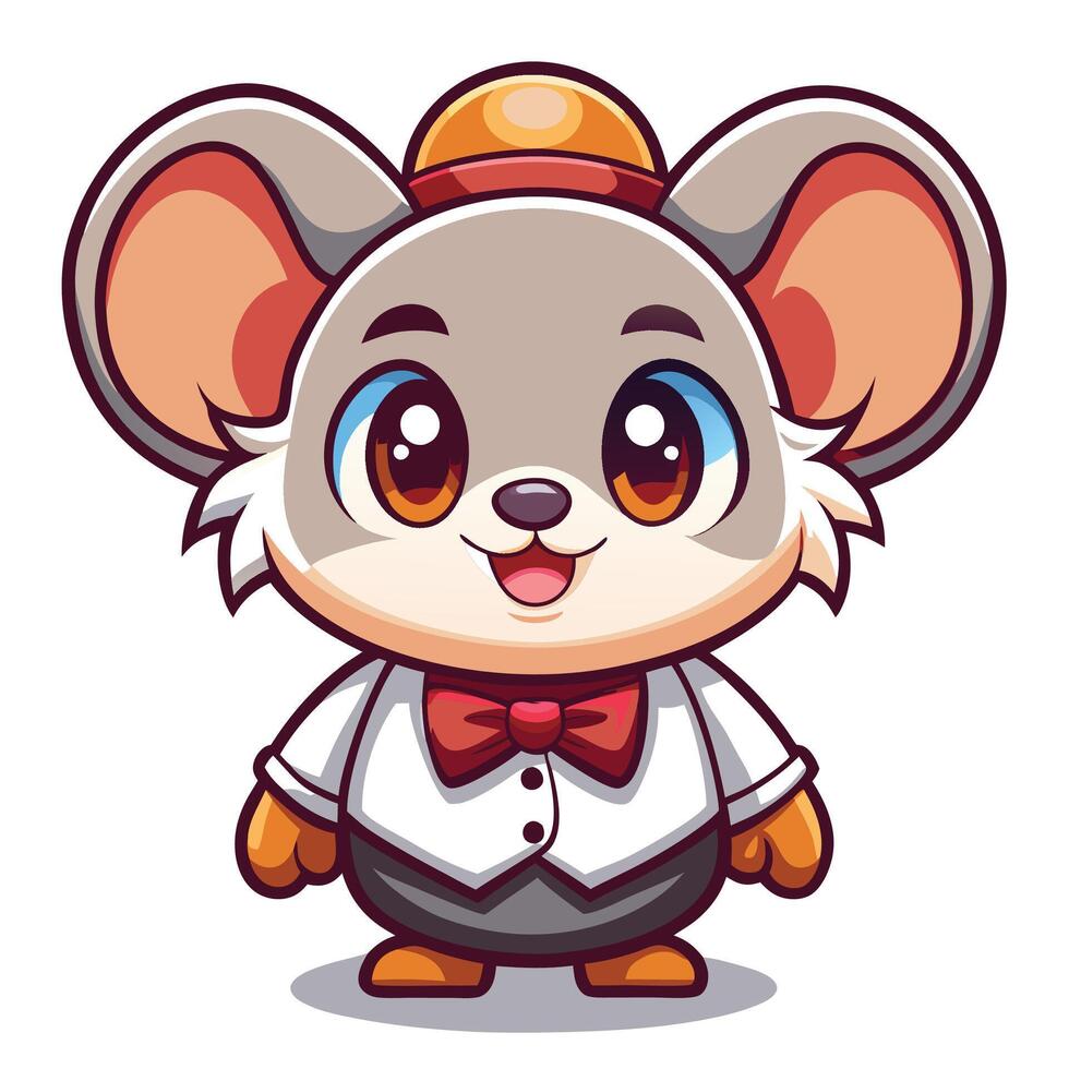 mouse in a tuxedo cute illustration vector