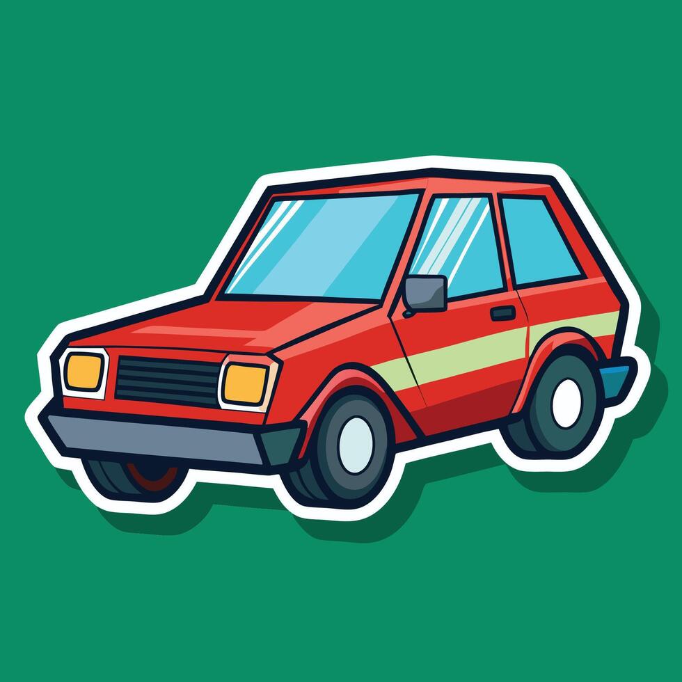 cute car on green background vector