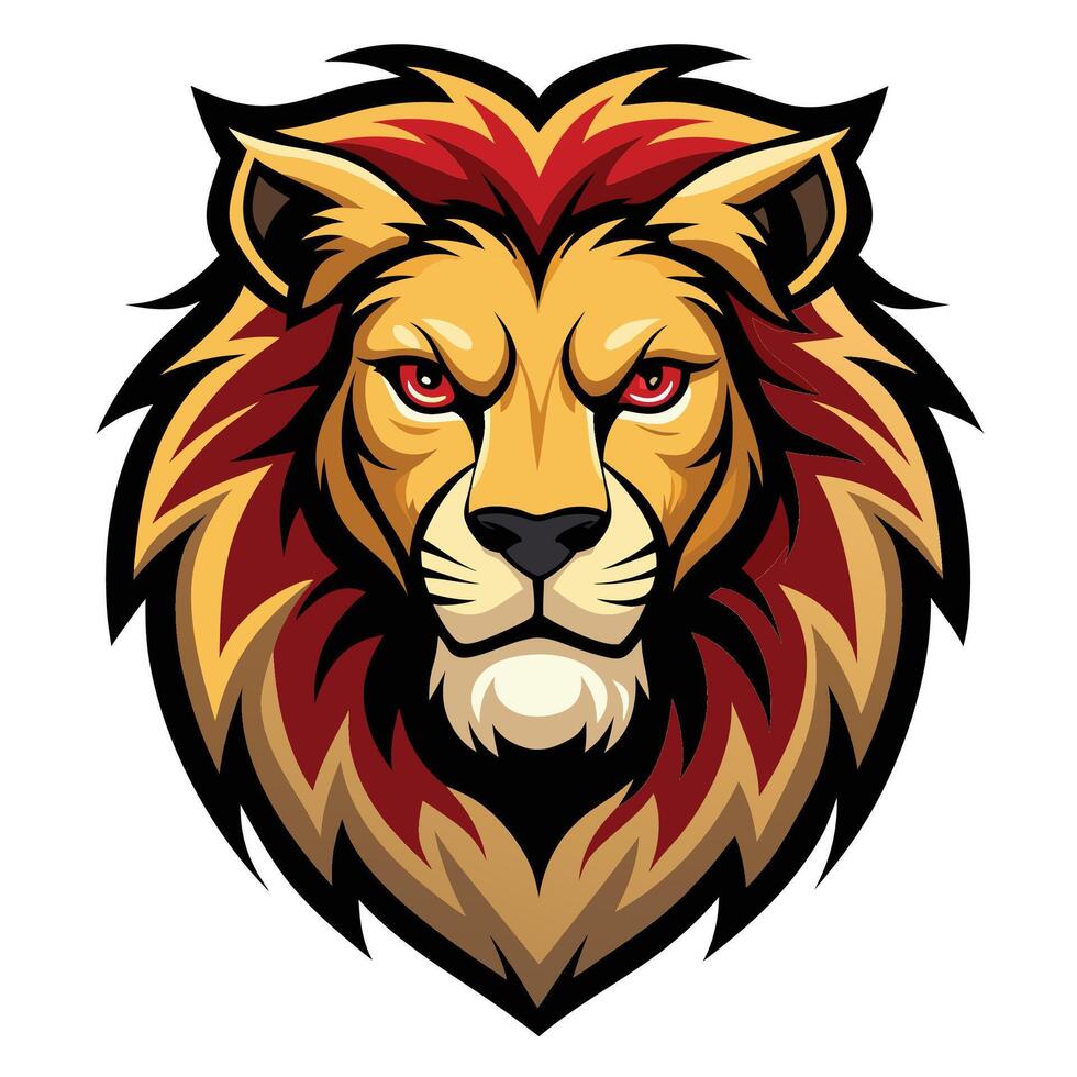 lion head mascot mascot head on a white background on a white background vector