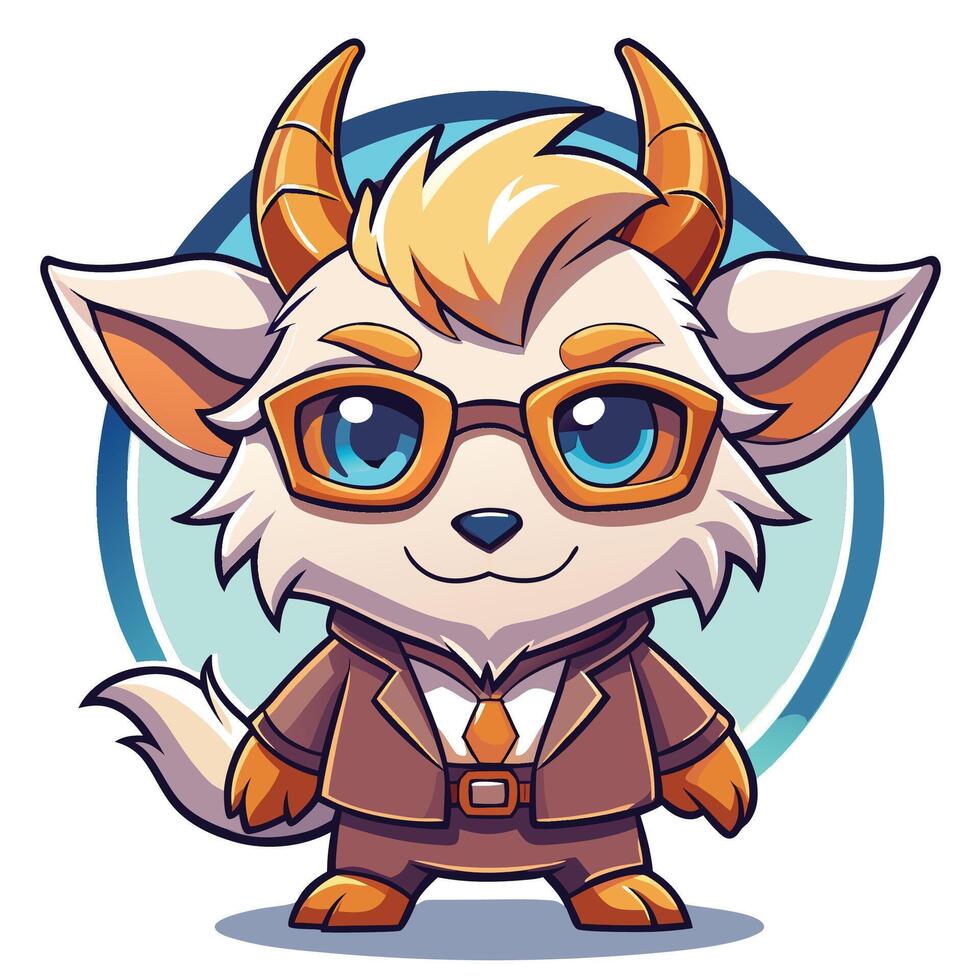 a cartoon goat wearing glasses and a suit vector