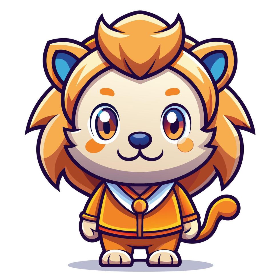 a cartoon lion in a suit on a white background vector