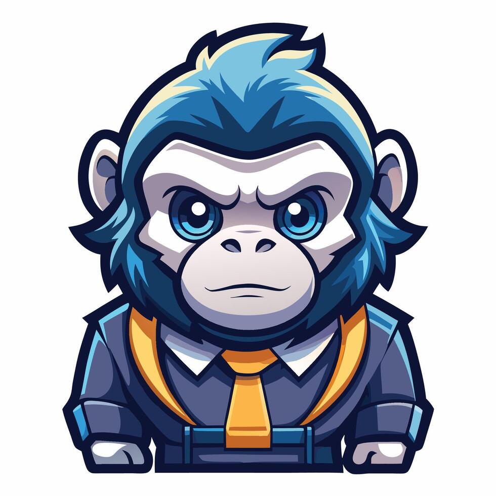 monkey in business suit illustration vector