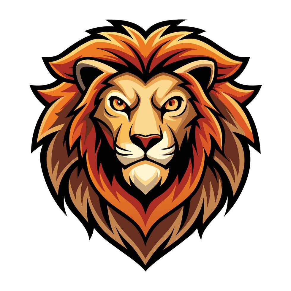 lion head white background illustration vector