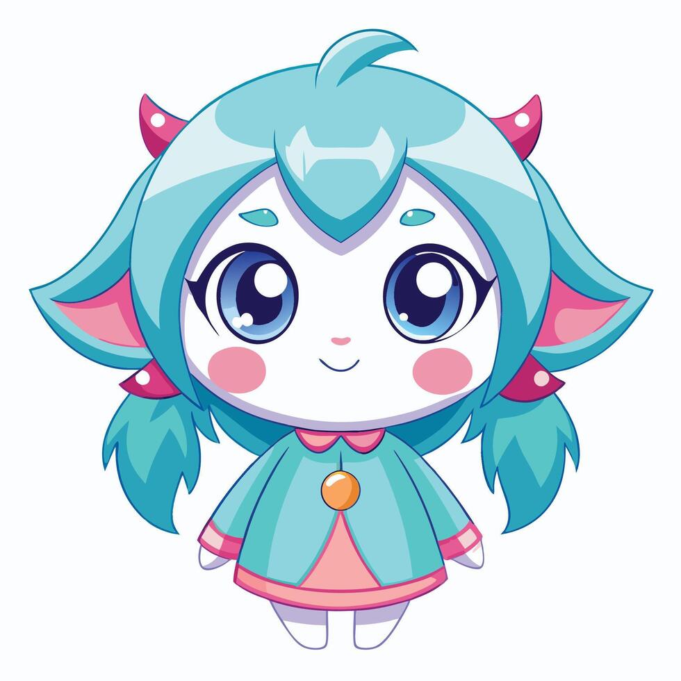 a cartoon character with blue on a white background vector