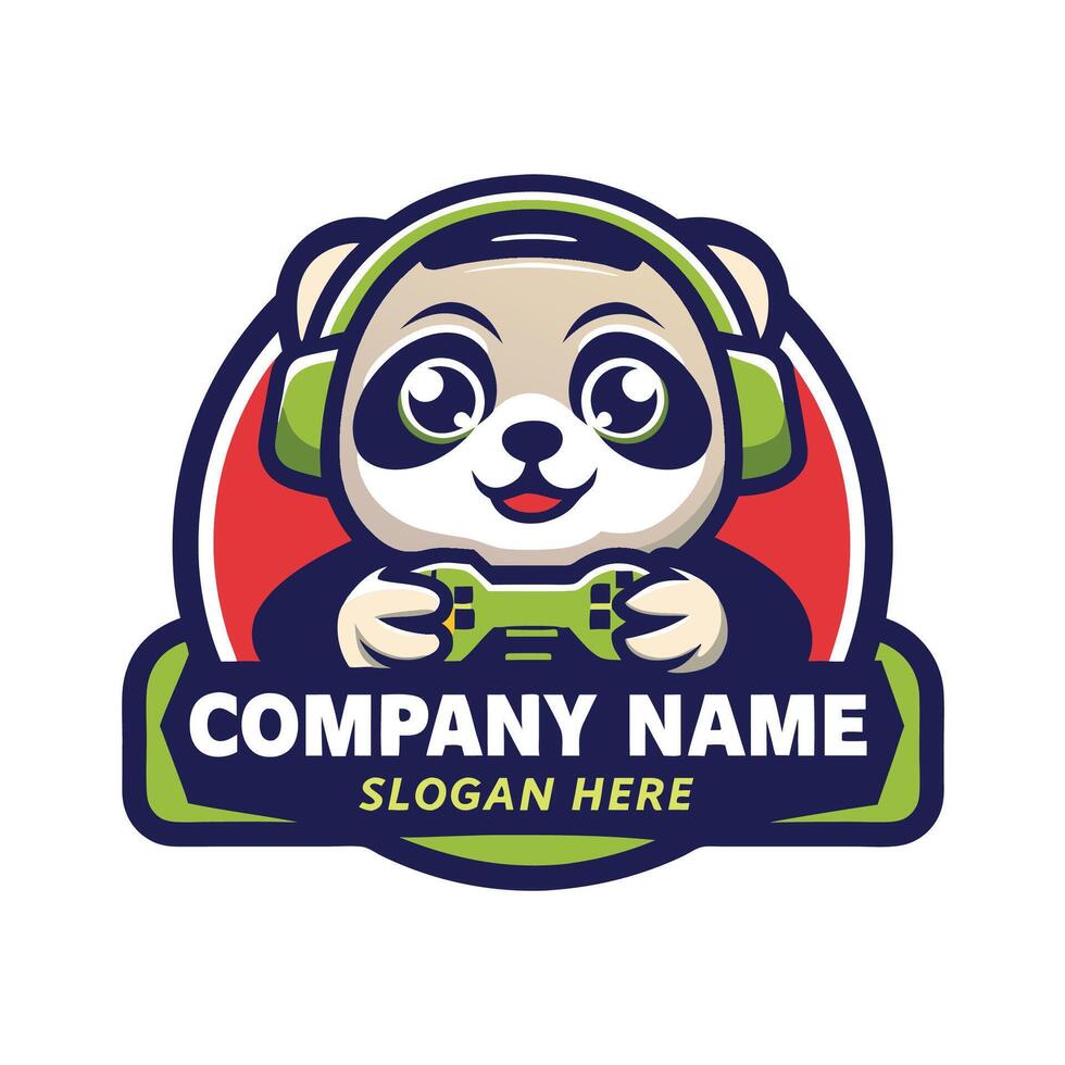 a panda playing games on a white background vector