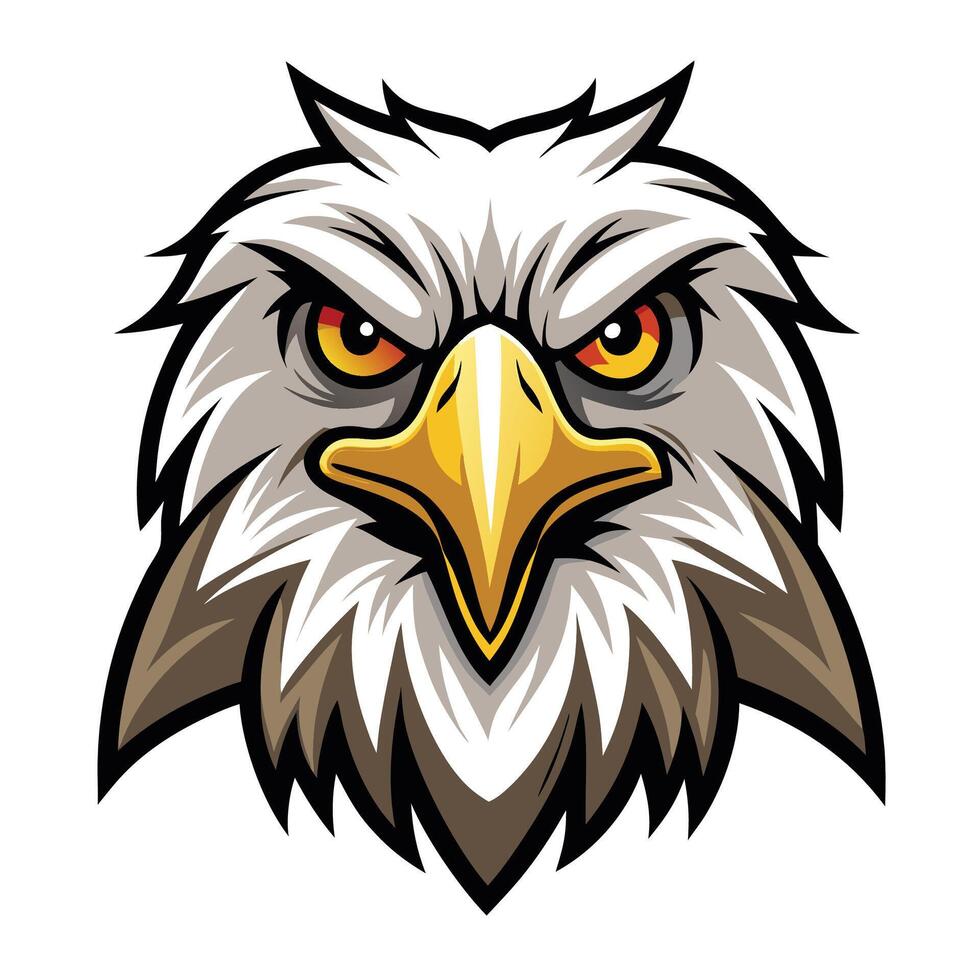 an eagle head with a big on a white background vector