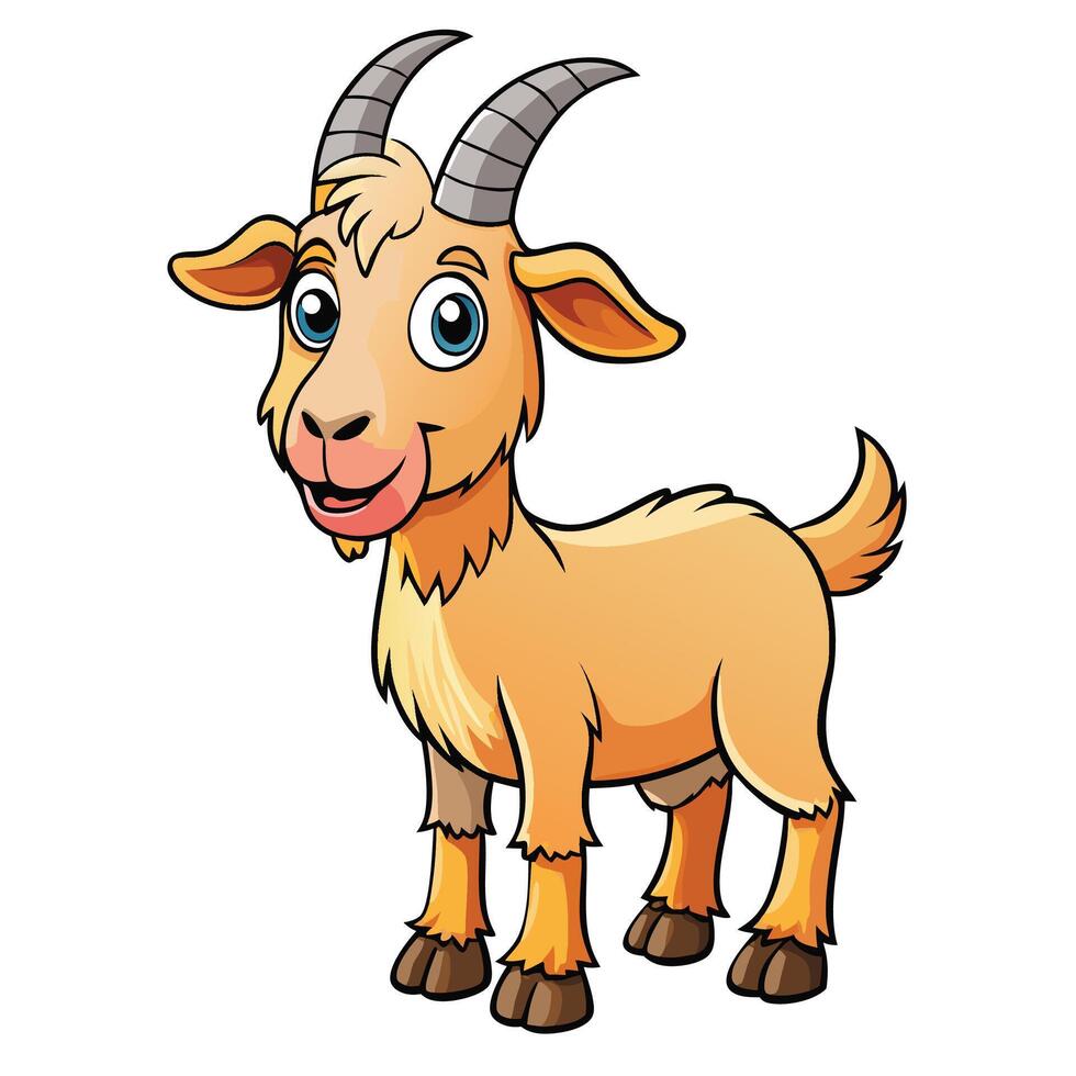 cartoon goat on white background vector