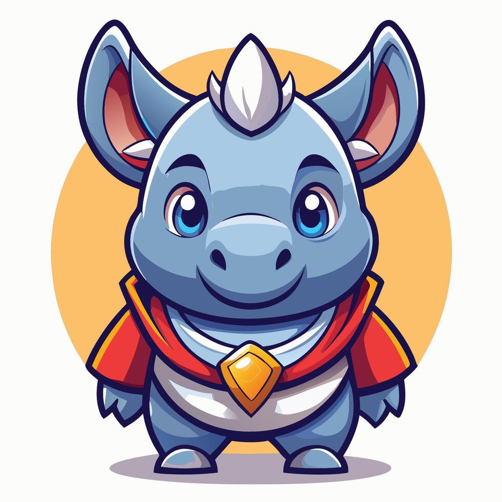 cartoon character of a blue dragon with a red cape vector
