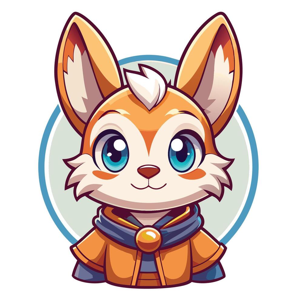 a cartoon fox wearing an orange coat vector