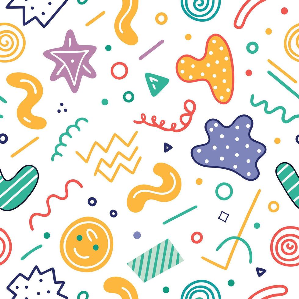 pattern with colorful shapes and shapes vector
