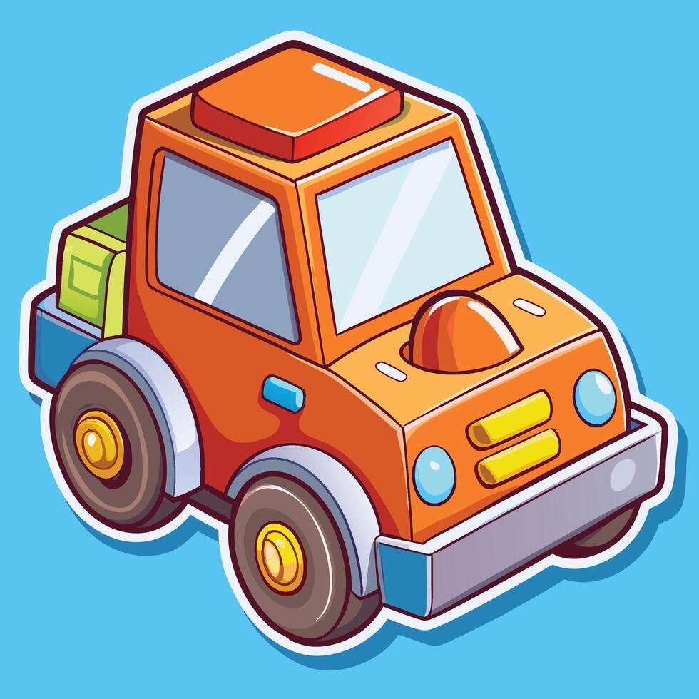 a cartoon car with a blue background vector