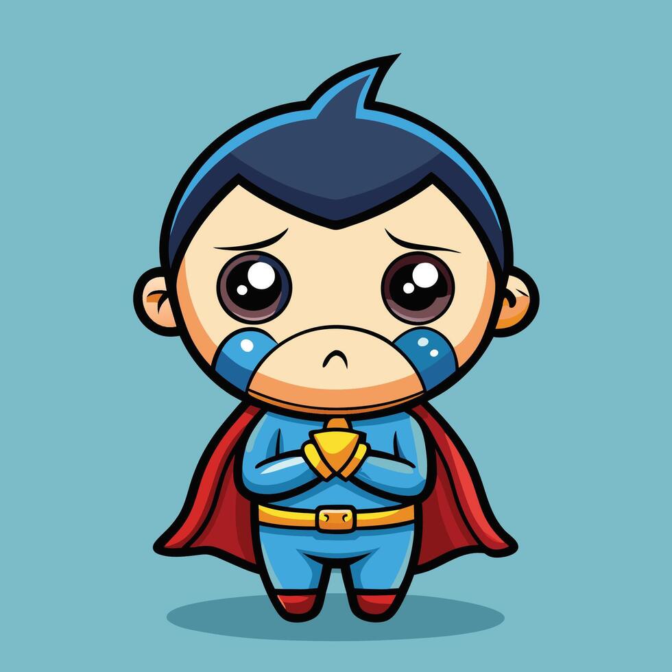 a cartoon boy in a superman costume vector