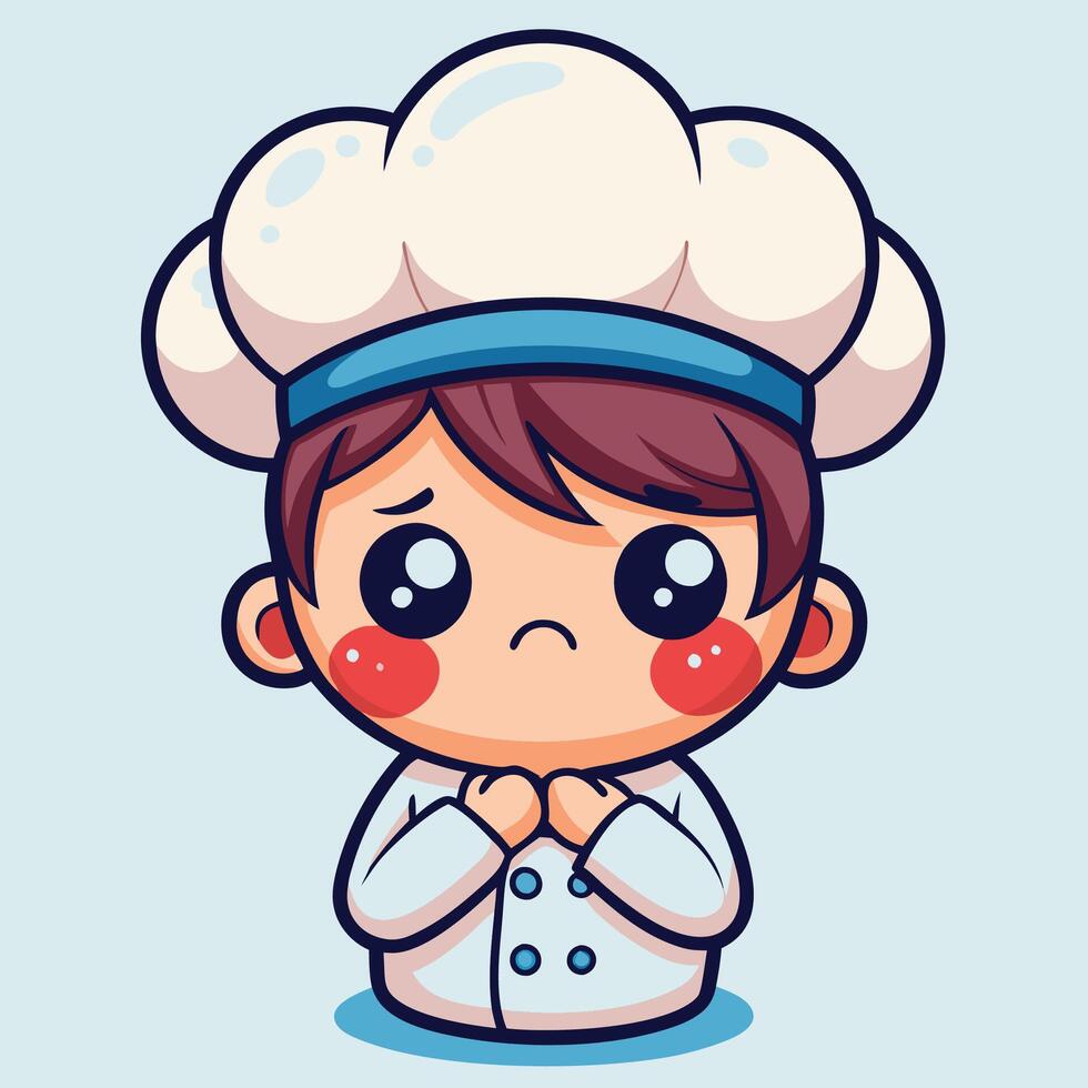 cartoon chef boy white background vector