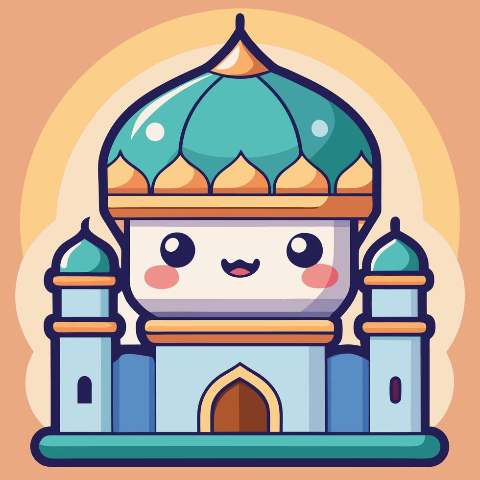 a cartoon character with a blue dome on vector