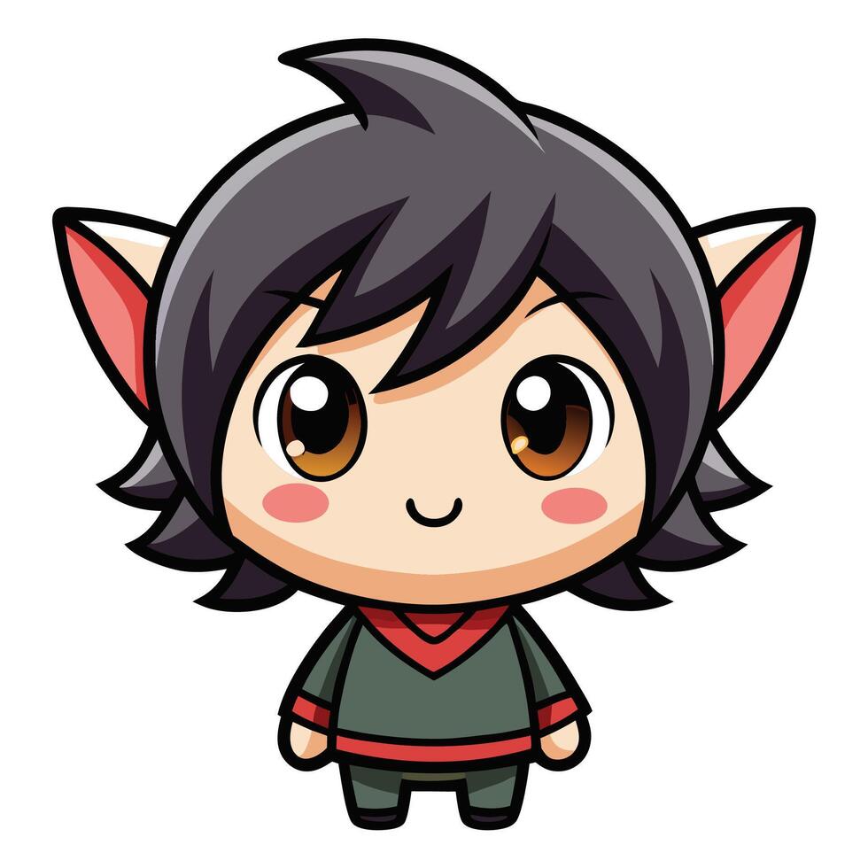 a cartoon character with red eyes and ears vector