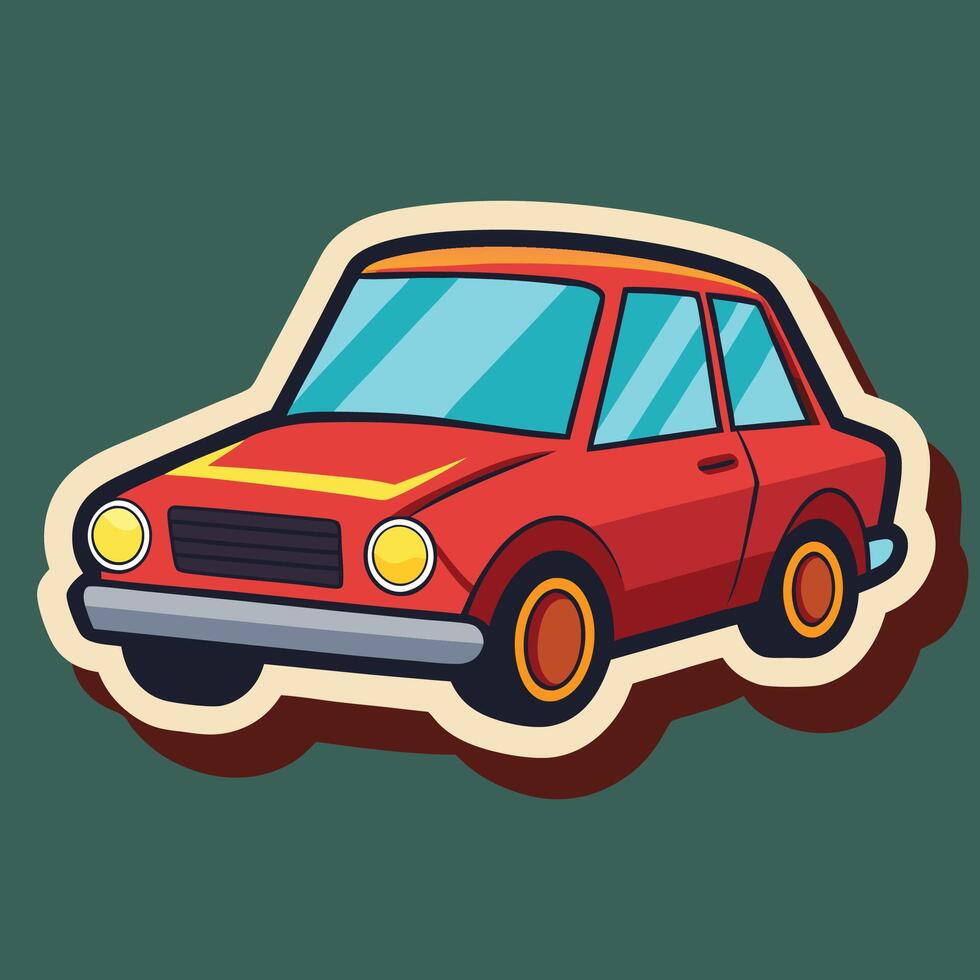 car sticker illustration white background vector