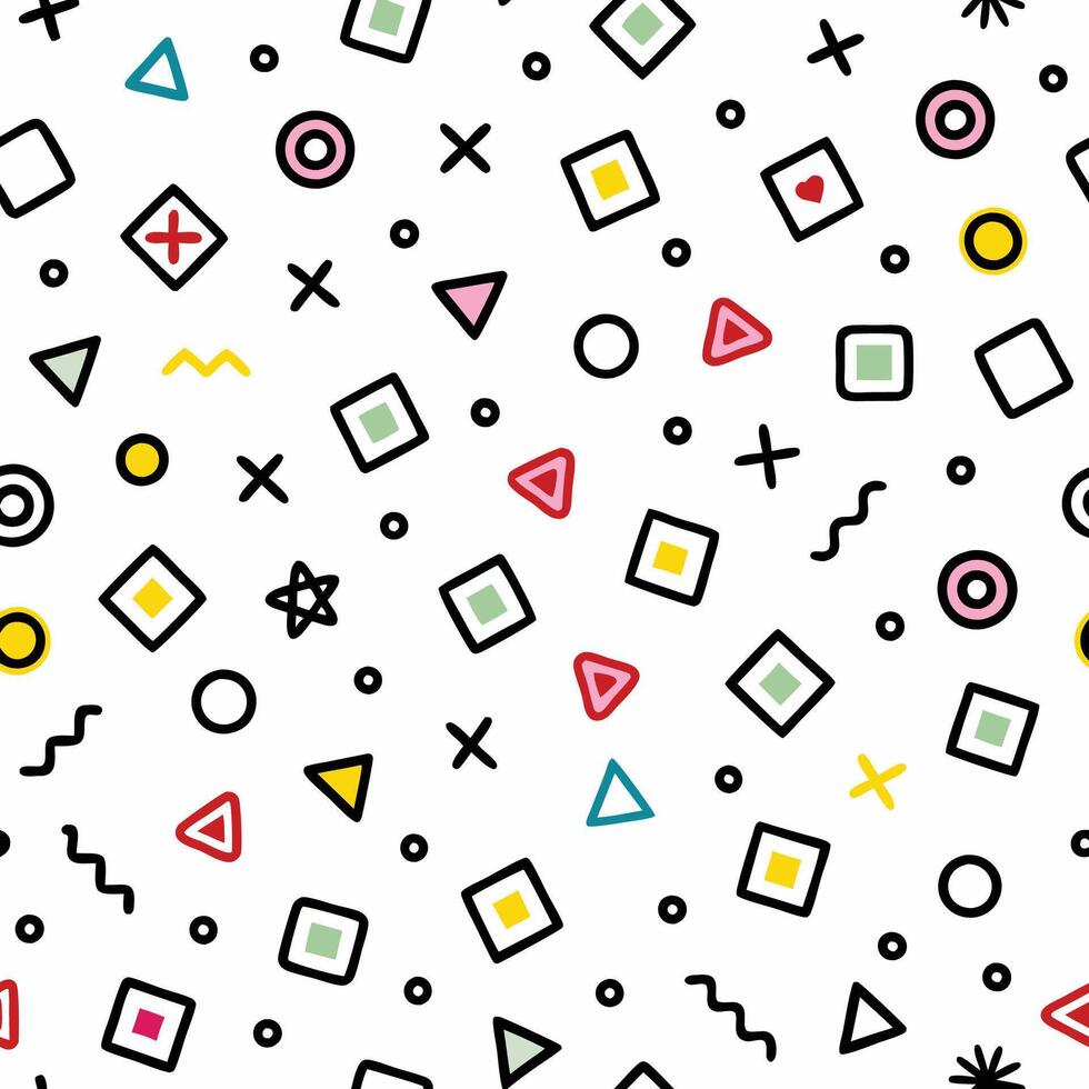 a colorful pattern with geometric on a white background vector