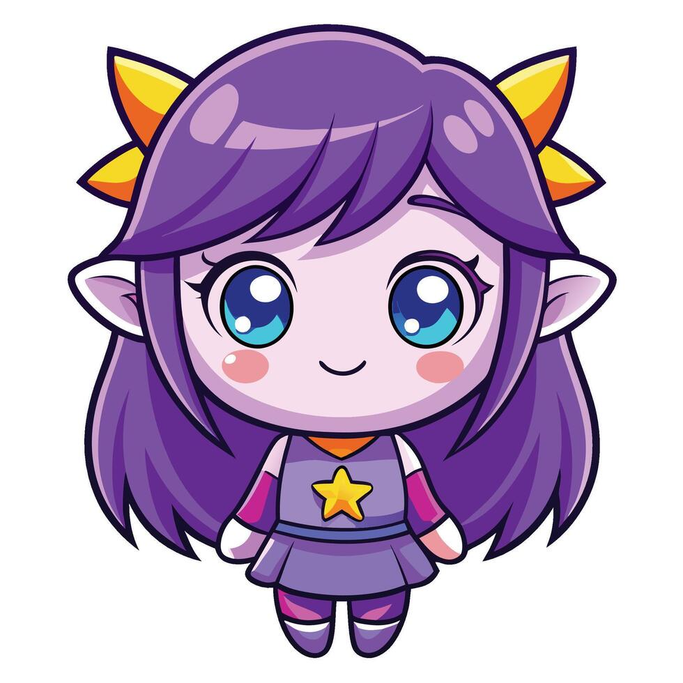 a cartoon character with purple on a white background vector