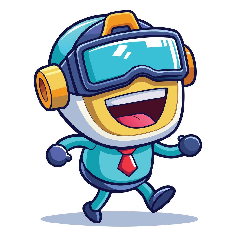 a cartoon character wearing goggles and a tie vector