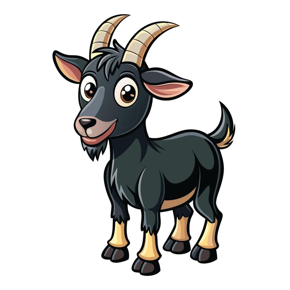 goat cartoon illustration on a white background on a white background vector