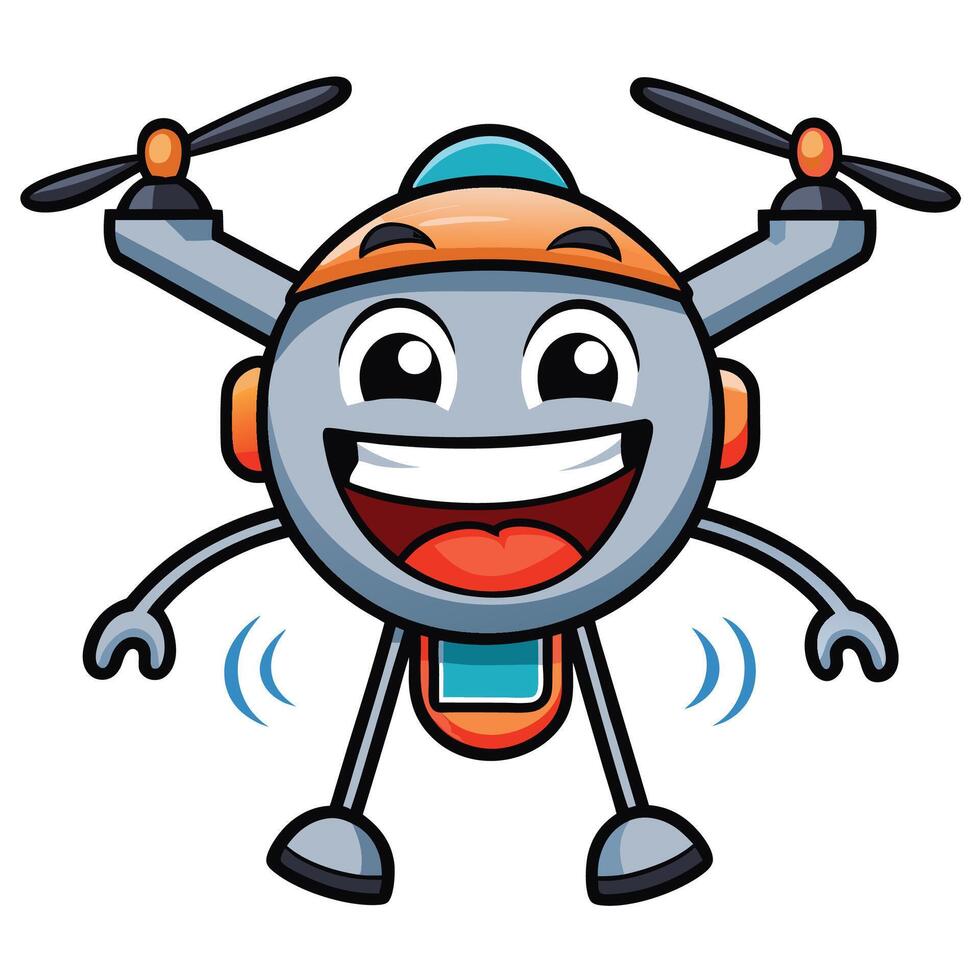 a cartoon robot with a smile on its face vector