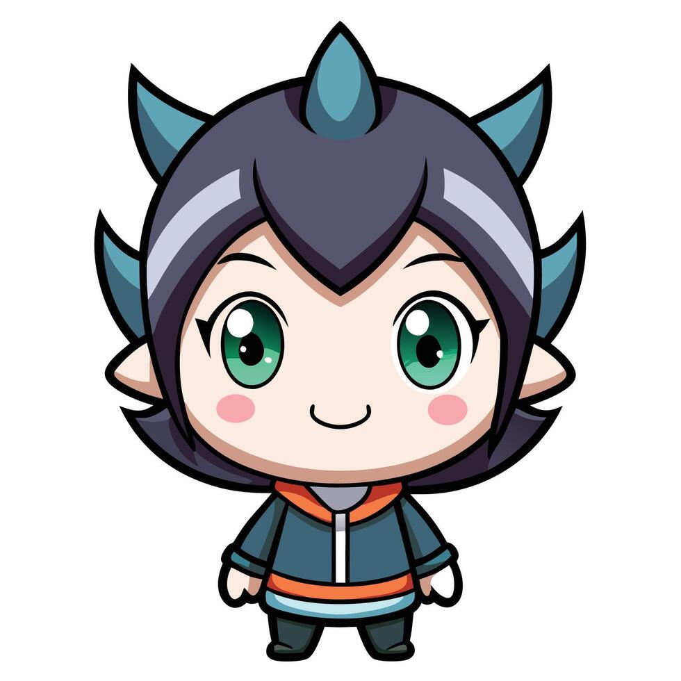 a cartoon character with horns on a white background vector