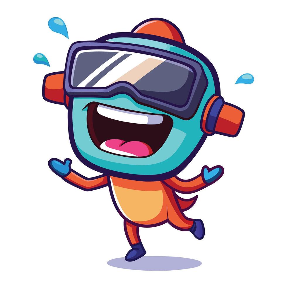 a cartoon character wearing on a white background vector
