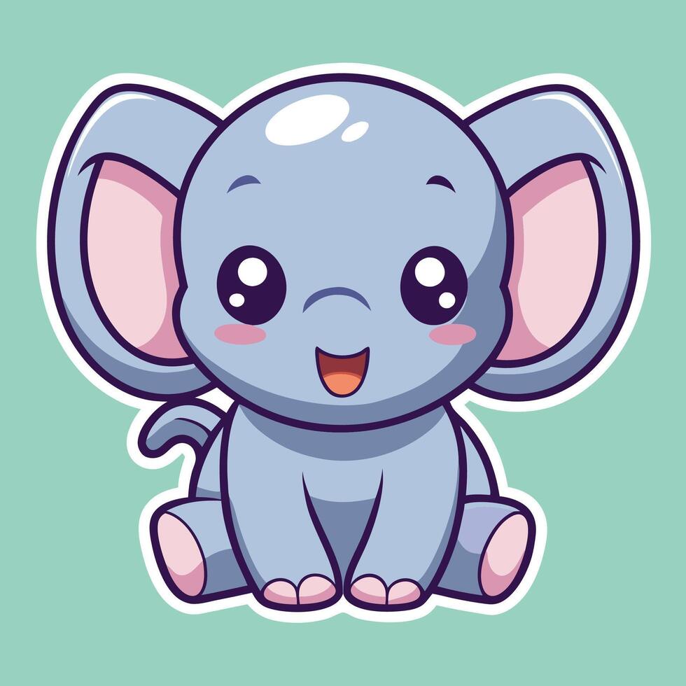 a cute elephant on a white background vector