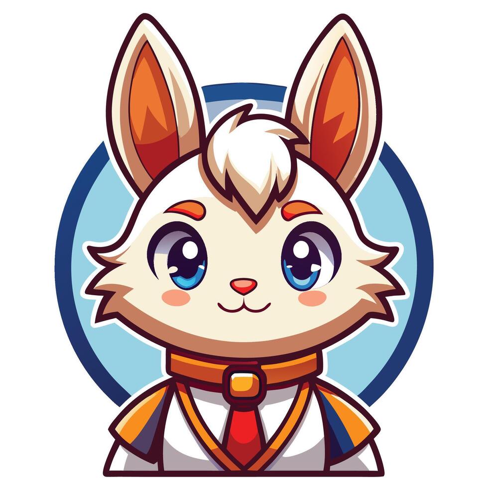 a cartoon rabbit wearing a tie and a bow tie vector