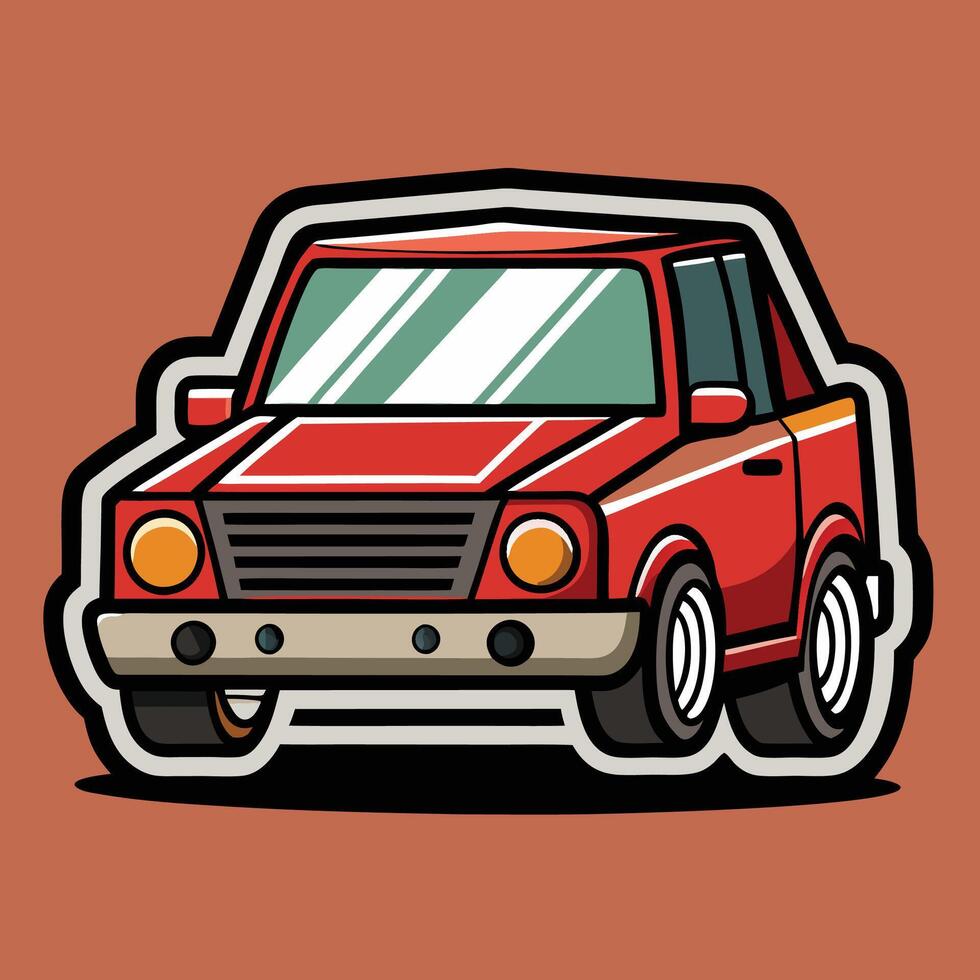 car sticker on a white background vector