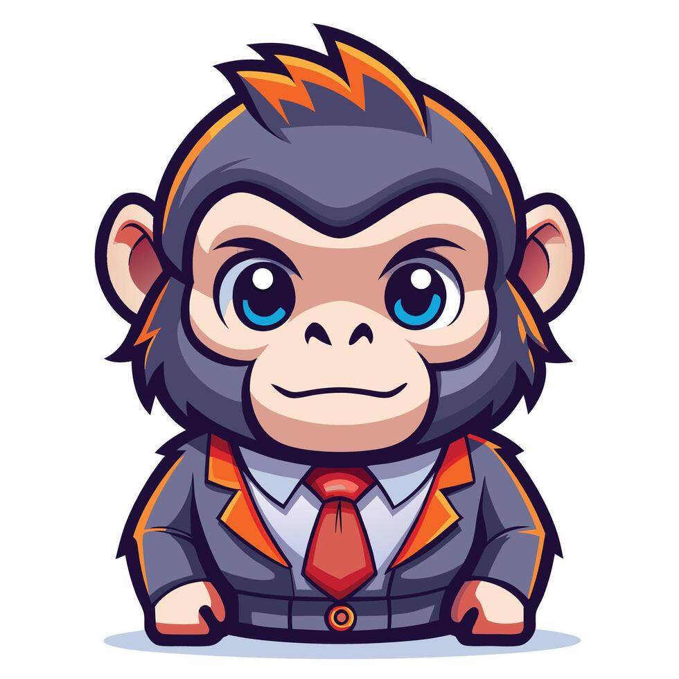 monkey in suit and tie r illustration vector