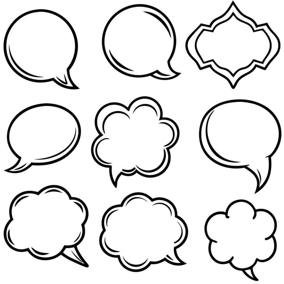 speech bubbles set of different on a white background vector