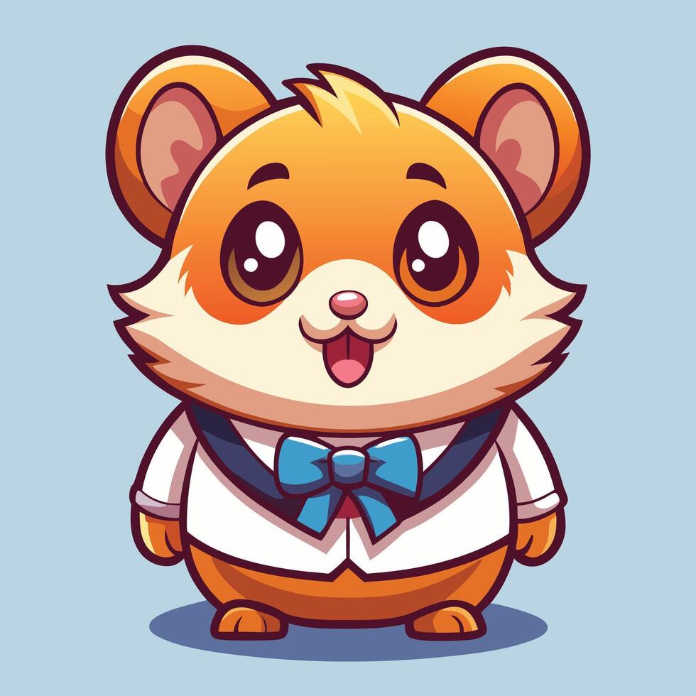 hamster in a tie and bow tie vector