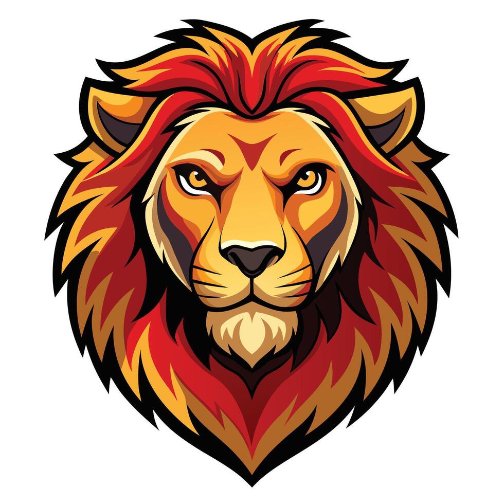 lion head mascot mascot head illustration on a white backgroundon a white background vector