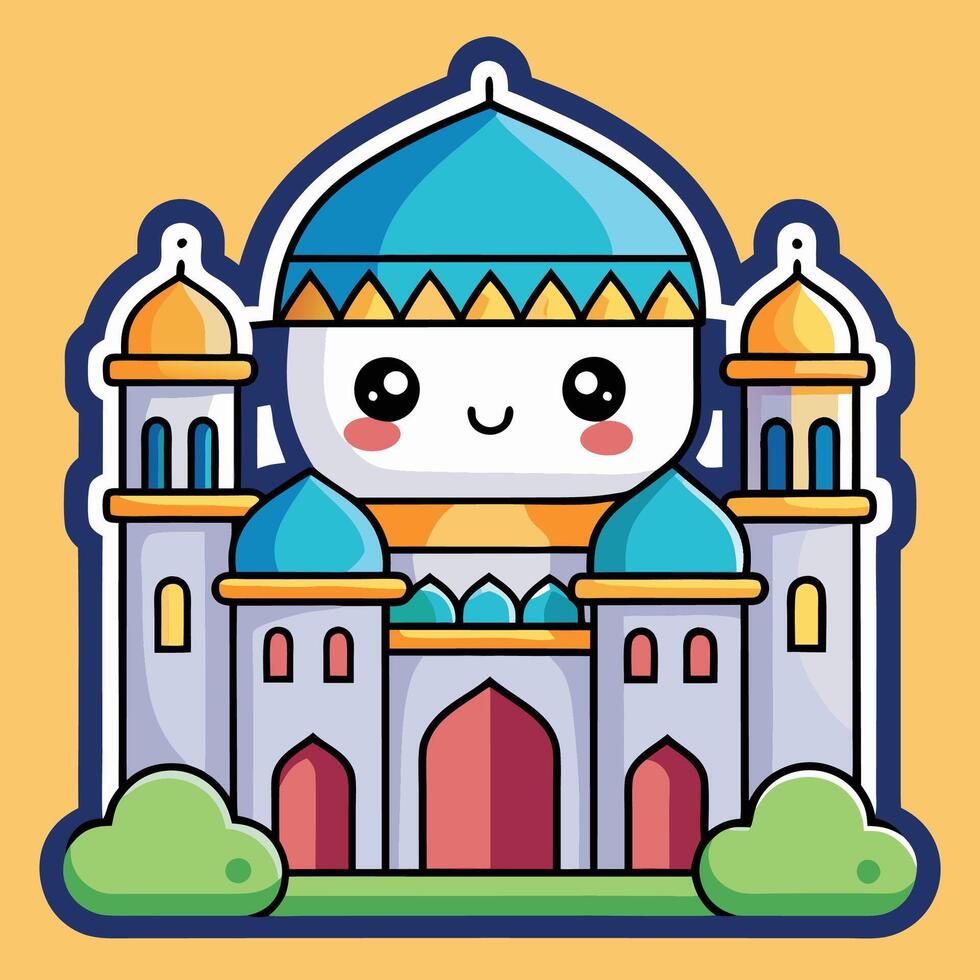 a cartoon character with a blue dome on a white background vector