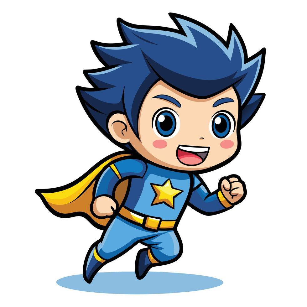 superhero boy illustration on a white background vector