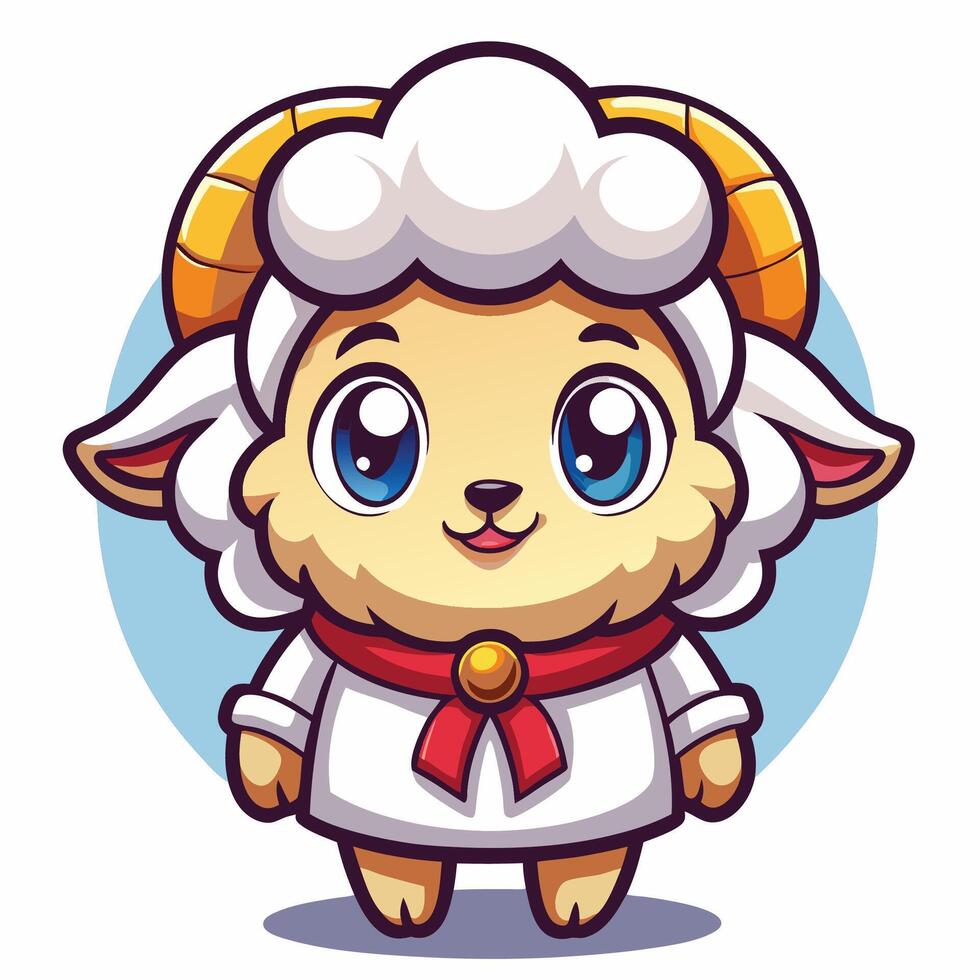 cartoon sheep wearing on a white background vector