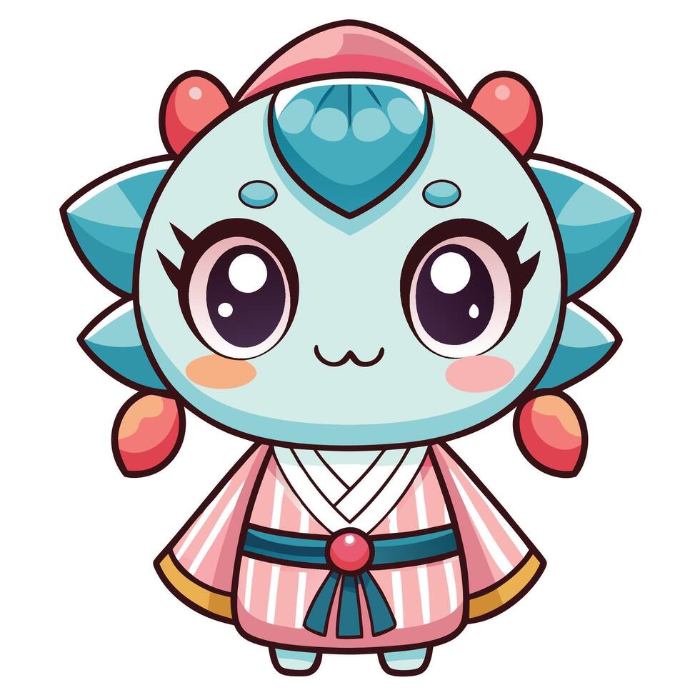 a cartoon character with blue eyes on a white background vector