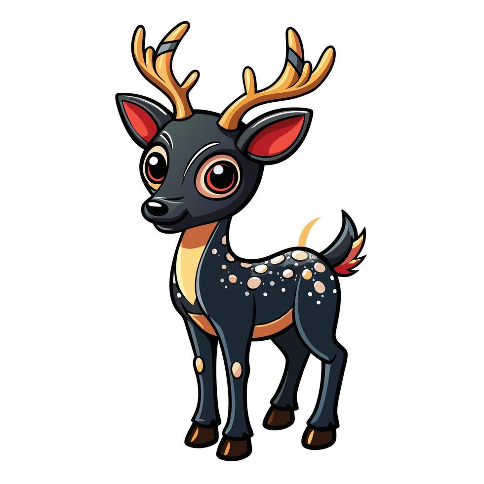 a cartoon deer with big horns and a big nose on a white background vector
