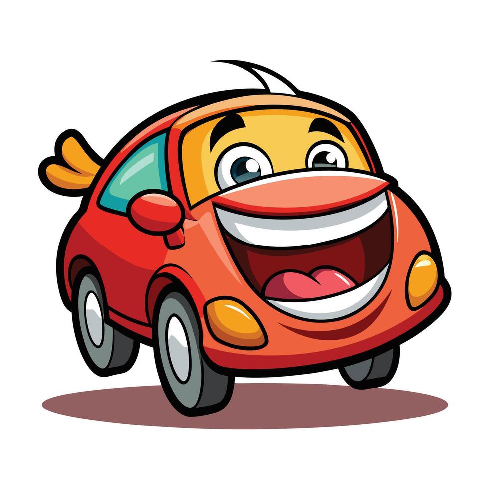 cartoon car illustration on a white background vector