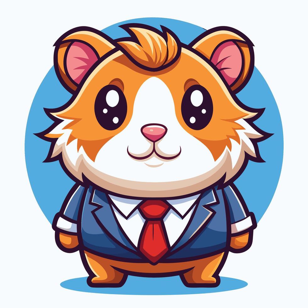 a cartoon hamster wearing a suit and tie on a white background vector